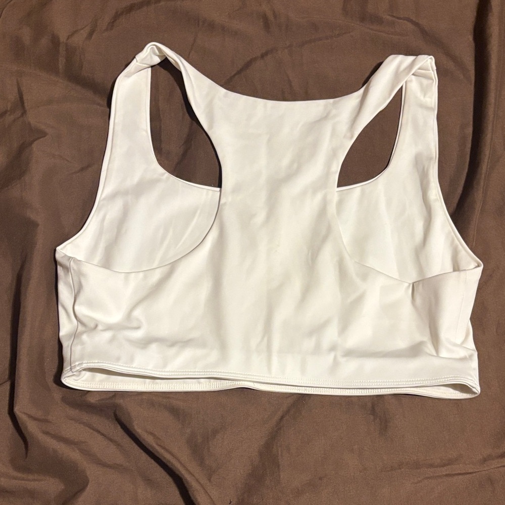 Reformation Cream Racerback Sports Bra